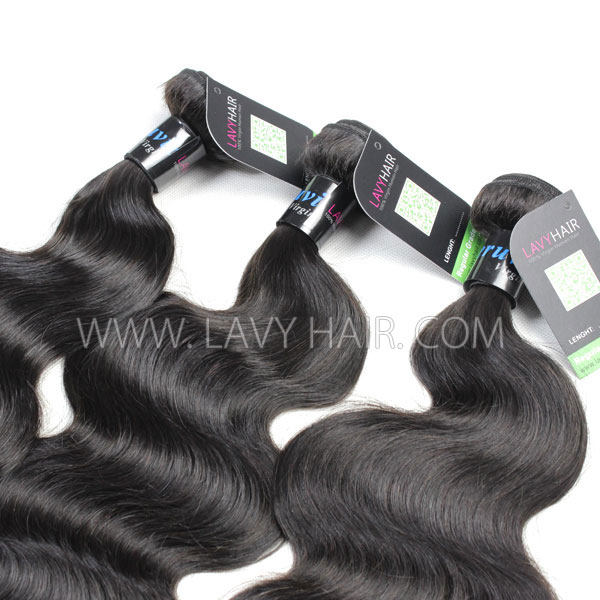 Regular Grade mix 3 bundles with silk base closure 4*4" Brazilian Body Wave Virgin Human hair extensions