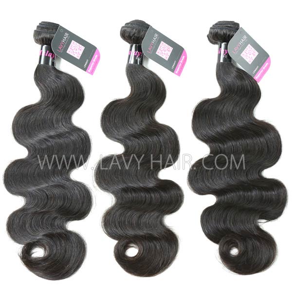 Superior Grade mix 3 bundles with silk base closure 4*4" Malaysian Body wave Virgin Human hair extensions