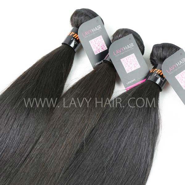 Superior Grade mix 4 bundles with lace closure Burmese Straight Virgin Human hair extensions