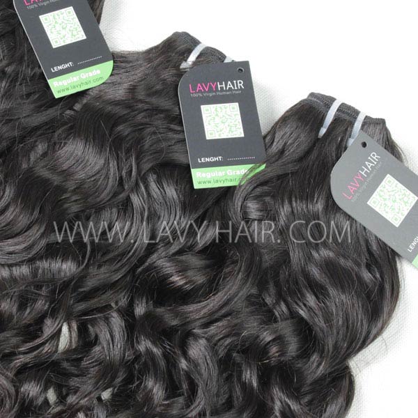 Regular Grade mix 4 bundles with silk base closure 4*4" Burmese Natural Wave Virgin Human hair extensions