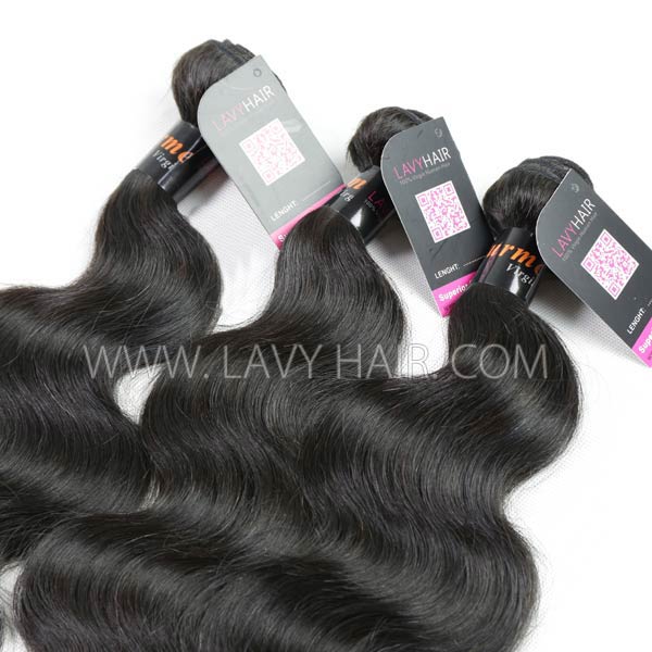 Superior Grade mix 3 bundles with lace closure Burmese Body Wave Virgin Human hair extensions