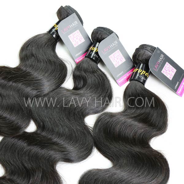 Superior Grade mix 4 bundles with silk base closure 4*4" European Body wave Virgin Human hair extensions