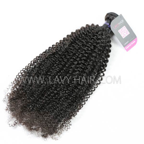 Superior Grade 1 bundle Mongolian Kinky Curly Virgin Human hair extensions