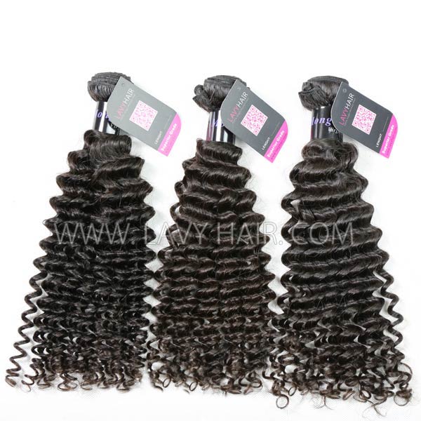 Superior Grade mix 3 or 4 bundles Mongolian Deep Curly Virgin Human Hair Extensions