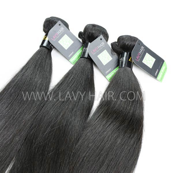 Regular Grade mix 3 bundles with lace closure European Straight Virgin Human hair extensions