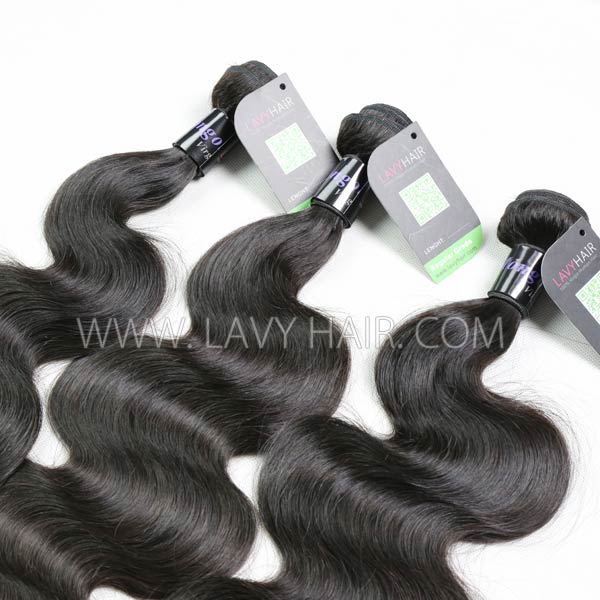 Regular Grade mix 3 bundles with lace closure Mongolian Body Wave Virgin Human hair extensions