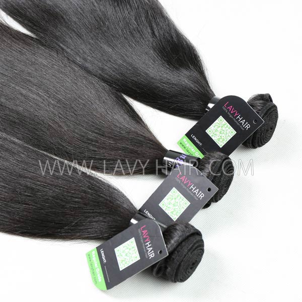 Regular Grade mix 3 bundles with silk base closure 4*4" Mongolian Straight Virgin Human hair extensions