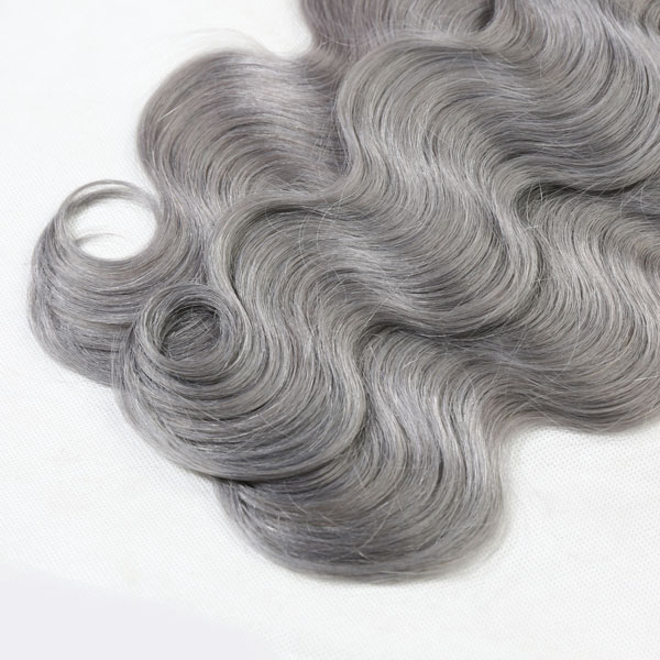 Superior Grade mix 3 or 4 bundles Brazilian body wave Ombre Silver Gray Human hair extensions