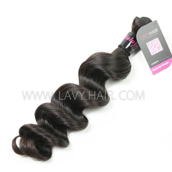 Superior Grade mix 3 bundles with 13*4 lace frontal closure Malaysian Loose Wave Virgin Human Hair Extensions