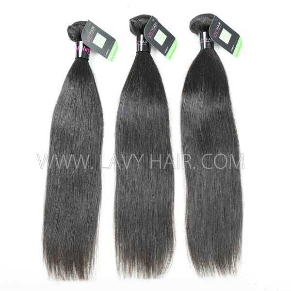 Regular Grade mix 3 bundles with 13*4 lace frontal closure Malaysian Straight Virgin Human hair extensions