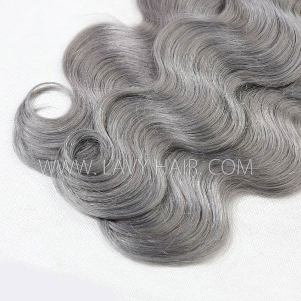 Superior Grade 1 bundle Brazilian Body Wave Ombre Silver Gray Human hair extensions