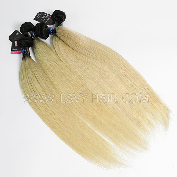 Superior Grade mix 3 or 4 bundles Perubian Straight Ombre 1B/613 Human hair extensions