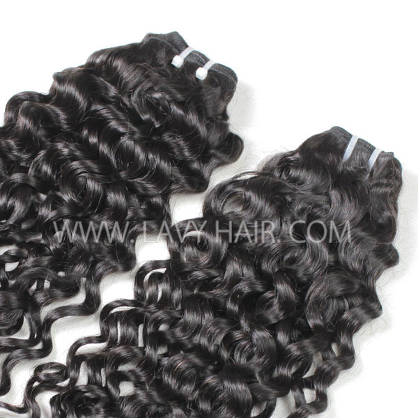 Superior Grade mix 3 bundles with lace closure European Italian Curly Virgin Human hair extensions