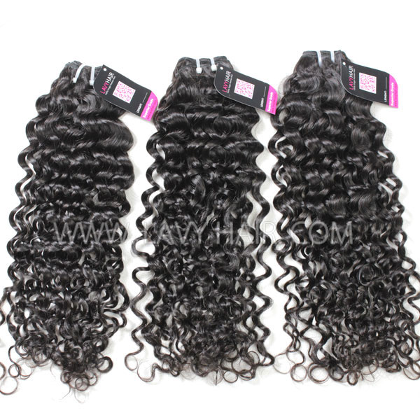 Superior Grade mix 3 bundles with lace closure Cambodian Italian Curly Virgin Human hair extensions