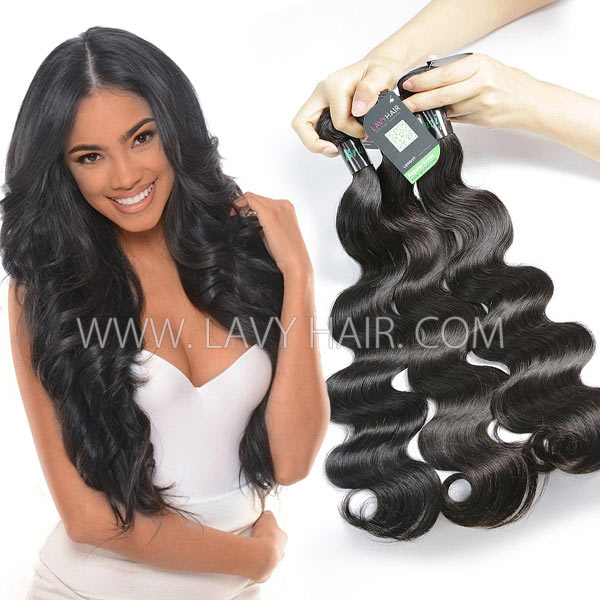 Regular Grade mix 3 or 4 bundles Brazilian Body Wave Virgin Human hair extensions
