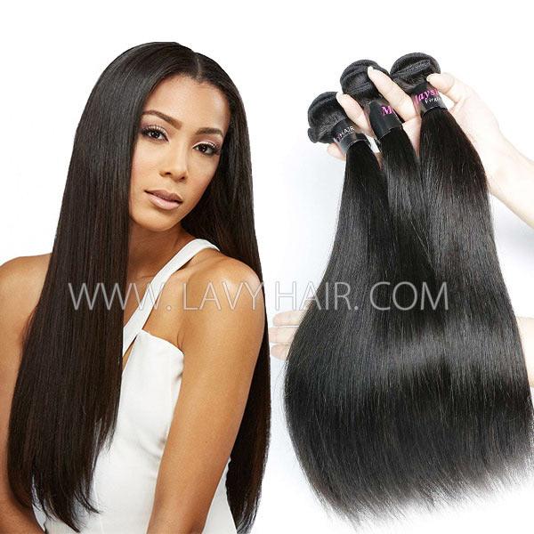 Regular Grade mix 3 or 4 bundles Malaysian Straight Virgin Human hair extensions