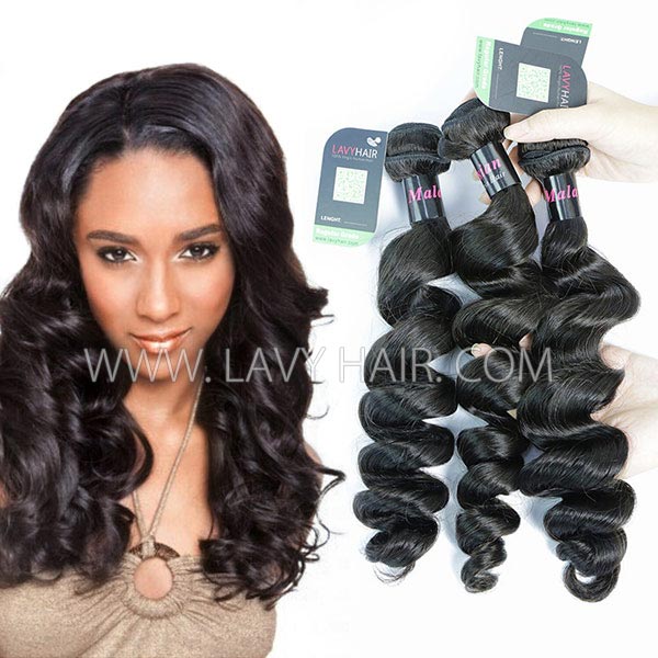 Regular Grade mix 3 or 4 bundles Malaysian Loose Wave Virgin Human hair extensions