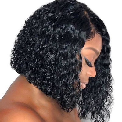 Lace Frontal 13*6  Bob Wig 200% Density Deep Wave Hair Human hair