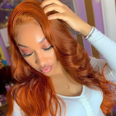 Glueless Wig Honey Brown Color 150% Density Wear Go Lace Wig 5-7 Days Customize 613lfw-70A15