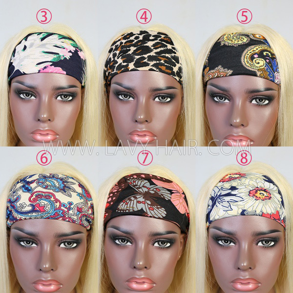 (All Texture Link) 613 Blonde Color Scarf Headband Wig Human Virgin Hair Not Glue Not Lace Wig With Adjustable Velcro