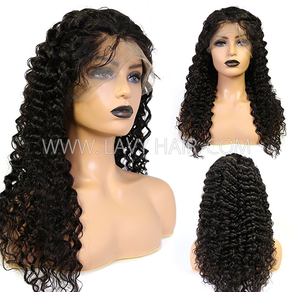 130% Density HD Lace & Transparent Lace 360 Lace Frontal Wigs Ponytail Wig Deep Wave Human Virgin Hair