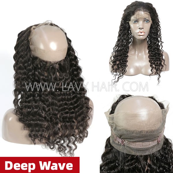 Superior Grade #1B Color 360 Lace Frontal Transparent Lace HD Lace All Texture Link Human hair Swiss