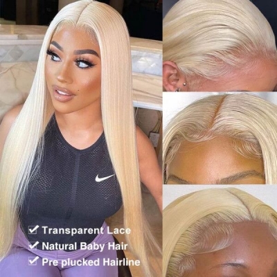 (All Texture Link) 200% Density Transparent Lace #613 Blonde Lace 4*4 5*5 6*6 7*7 Closure &13*4 13*6 Full Frontal  Wigs Human Hair Wear Go