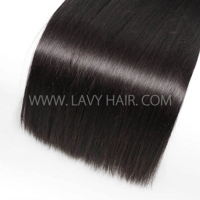 Advanced Grade 12A Bone Straight Knot-Less Smooth Unprocessed Virgin Human Hair #1b color Single Drawn Extensions High Quality