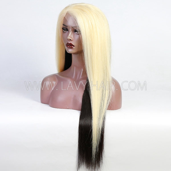 (All Texture Link) Special Sewing Wig 200% Density 613 Frontal Closure And 1B color Bundles Sewing Wig Human Hair Wear Go