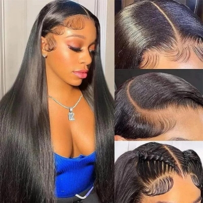 (All Texture Link) 250% Density Bundles With 4*4 5*5 Closure Sewing Wigs Human Hair Wear Go 100% Glueless