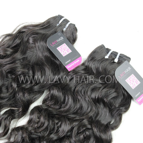 Superior Grade mix 3 bundles with lace closure Peruvian Natural Wave Virgin Human Hair Extensions
