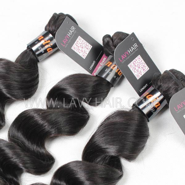 Superior Grade mix 3 or 4 bundles Indian Loose Wave Virgin Human Hair Extensions