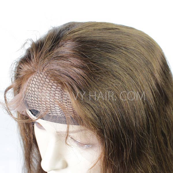 #4 Brown Color Lace Frontal Wigs 130% Density Straight Hair Human hair