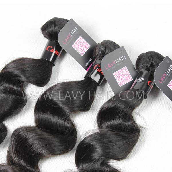 Superior Grade mix 4 bundles with silk base closure 4*4" Cambodian loose wave Virgin Human hair extensions