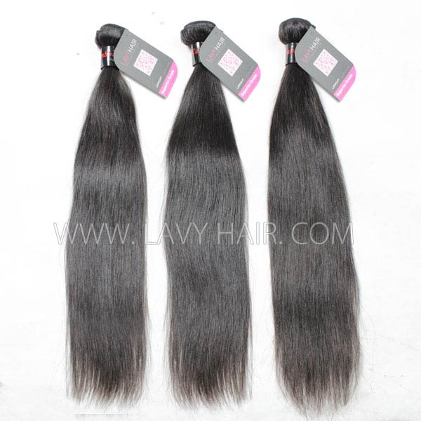 Superior Grade 3 bundles with 13*4 lace frontal closure Cambodian Straight Virgin Human Hair Extensions
