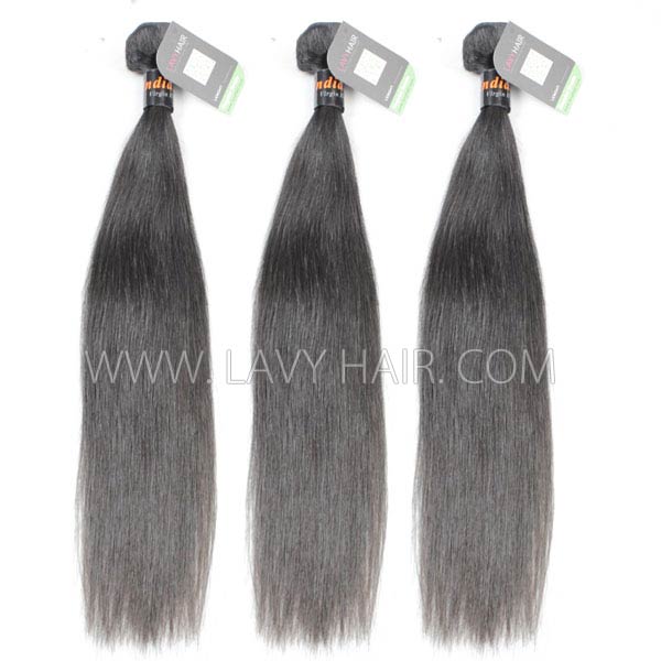 Regular Grade mix 3 bundles with 13*4 lace frontal closure Indian Straight Virgin Human hair extensions