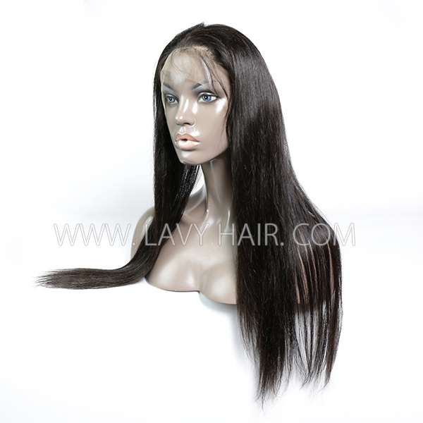 #1B Color 360 Lace Frontal Straight Human hair Swiss lace