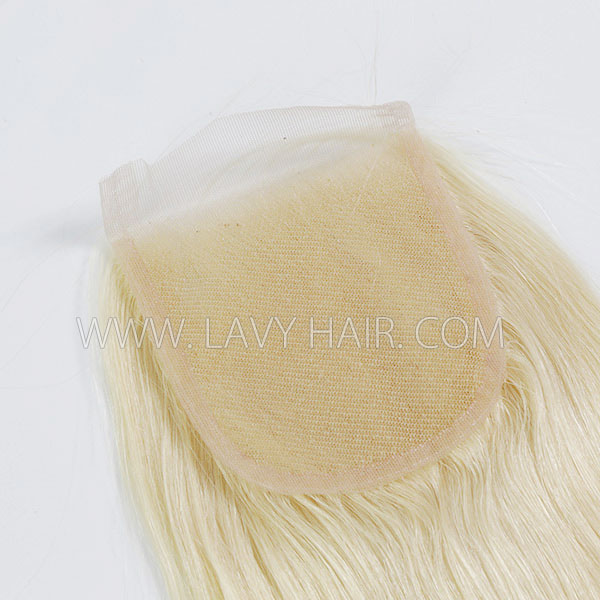 Lace top closure 4*4" Straight  #613 Human hair medium brown Swiss lace