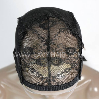 M size wig caps come with adjustable straps, black color