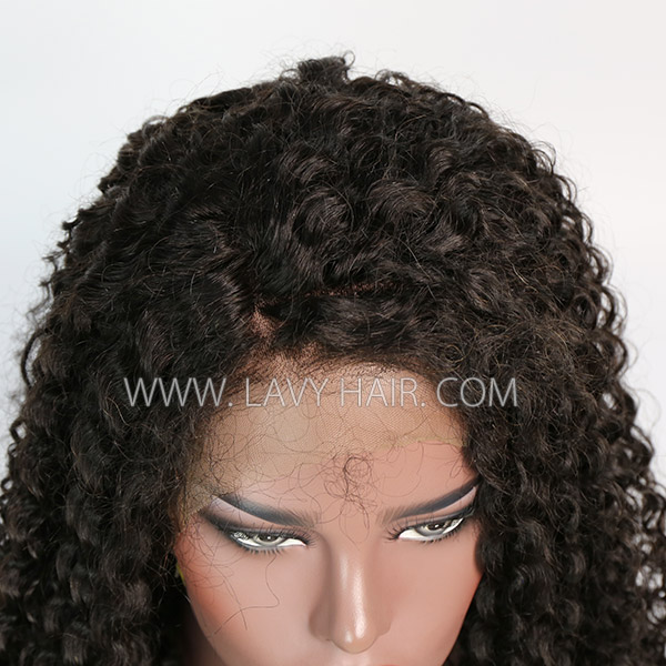 180% Density Jerry Curly Lace Frontal Wigs Human Hair