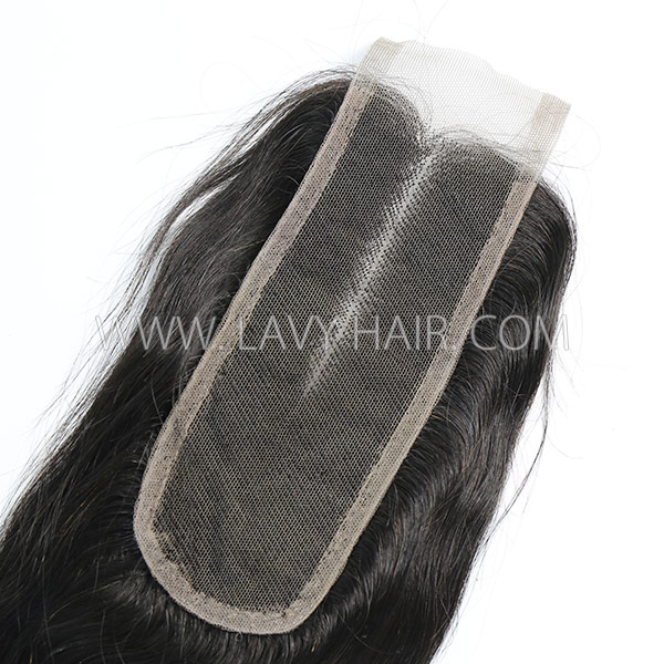 Lace top closure 2*6" straight and body wave Human hair medium brown Swiss lace