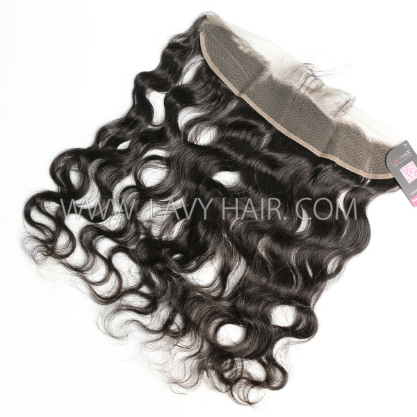 Ear to ear 13*2 Lace Frontal Closure Body Wave Human hair medium brown Swiss lace