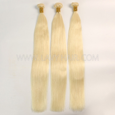 Color 60 Straight Hair Human Virgin Hair 2/3 Bundles With Lace Closure 4*4