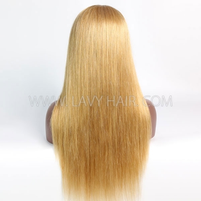 Color 27 180% Density Preplucked Lace Frontal Wigs Straight Human hair