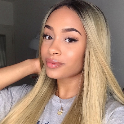 1B/27 Color Lace Frontal wig Straight Hair Human Hair