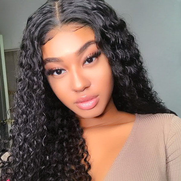 Preplucked Natural Hairline 130% Density Italian Curly Lace Frontal Wigs Human Hair