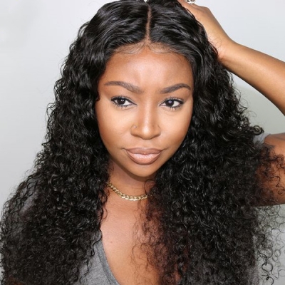 (New Update)12-30 inches 150%&200% Density U part /V Part Wigs Deep Curly 100% Human Hair Half Wig