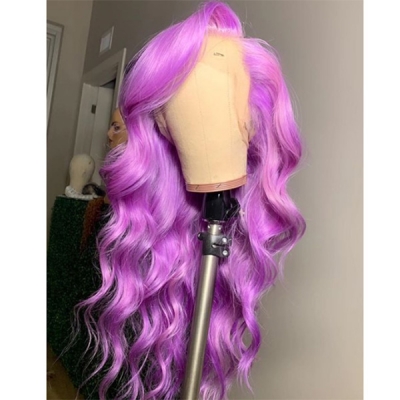 Wave Human Hair Orchid Purple Color Wig 7 Business Days Waiting 613lfw-38