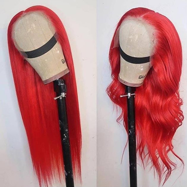Glueless Wig Rose Red Color Wear Go 150% Density HD Lace Wig 150lfw-53