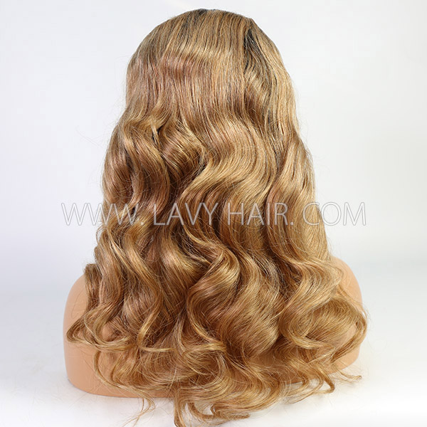 Glueless Wig Ombre Brown Color 150% Density 3-4 Days Customize Human Hair Wig Only 150lfw-03A8